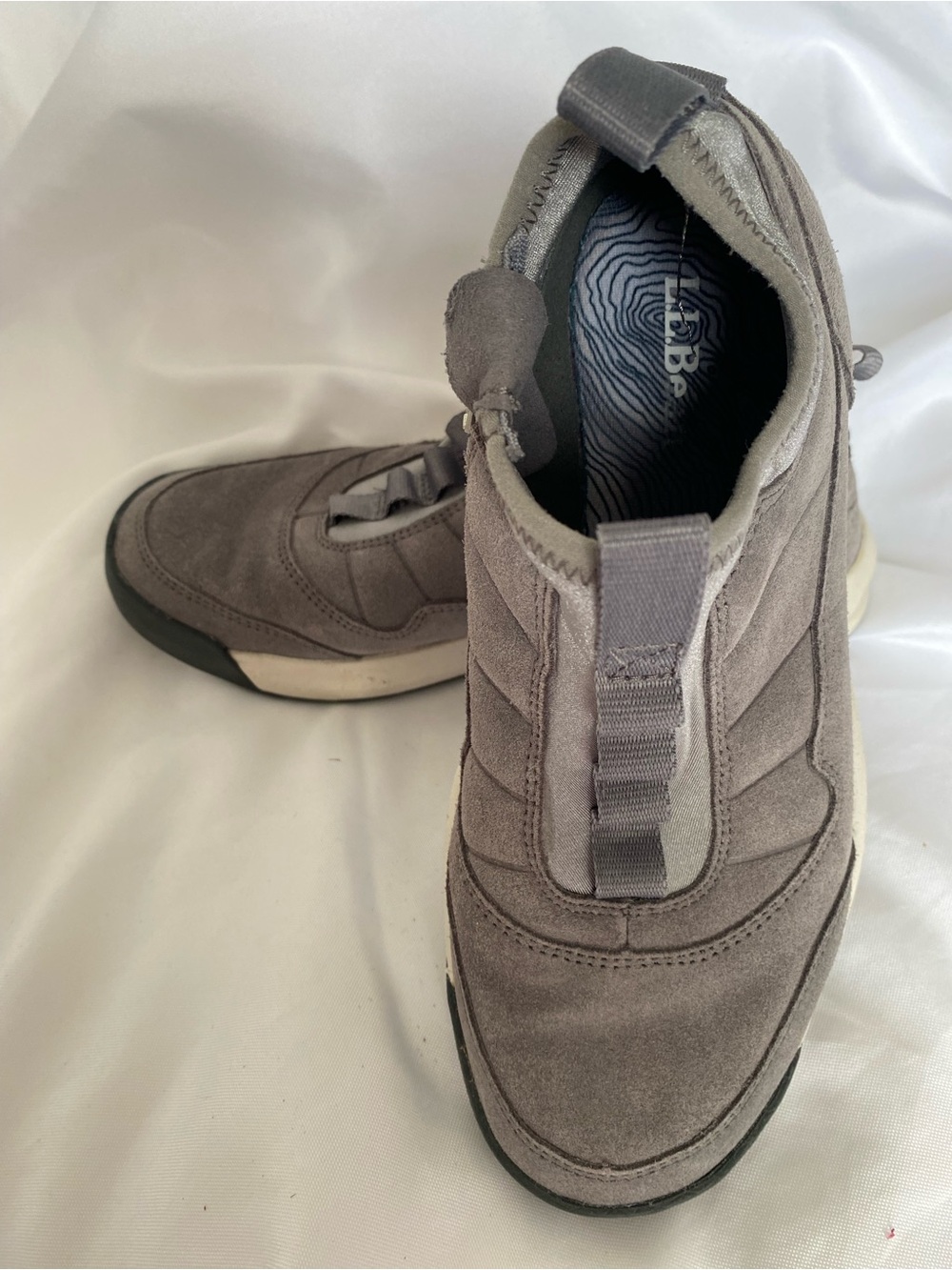 L.L. Bean Gray Suede Slip-On Loafers